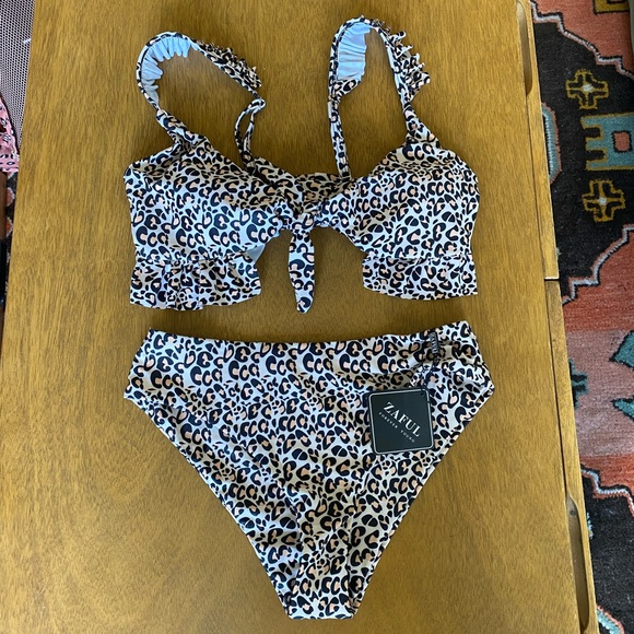 Zaful Other - Brand New Ruffle Cheetah Print Bikini